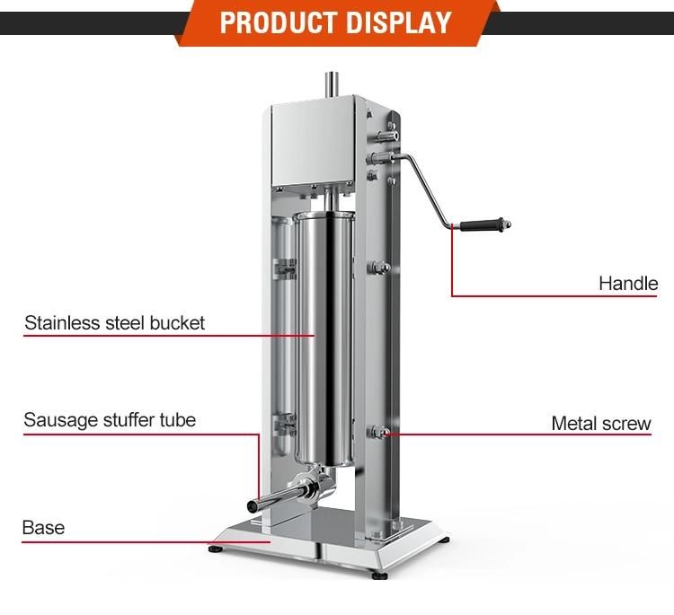 3L 5L 7L 10L 12L 15L 20L 25L Commercial Manual Vacuum Sausage Filler Salami Stuffer Machine/Sausage Filling Machine Stuffer/Sausage Stuffer Mixing Machine