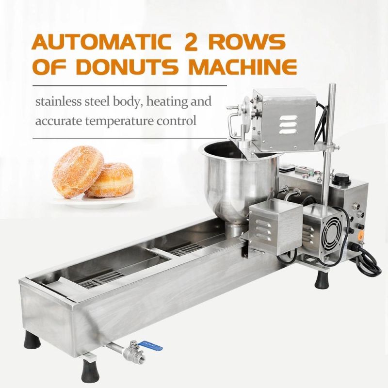 Commercial Automatic Donut Making Machine 2 Rows Auto Doughnut Maker with 3 Sizes Moulds Stainless Steel Auto Donuts