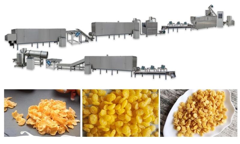 Choco Breakfast Cereal Extruder Automatic Breakfast Cereals Machine Corn Flakes Extruder