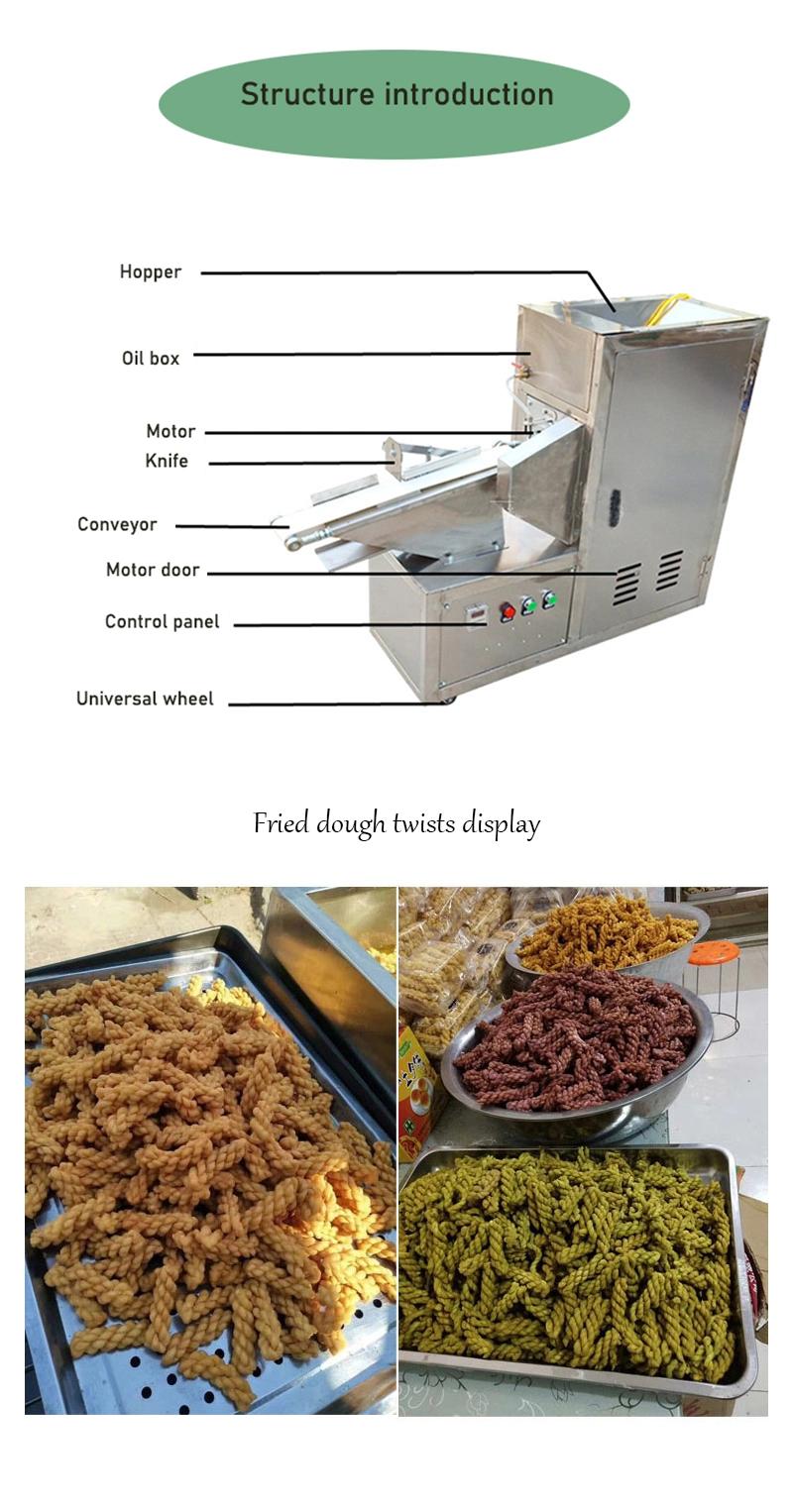 Professional Hemp Flower Make Machine Soft Pretzel Maker Oil Spraying Dough Twisting Cutting Machine