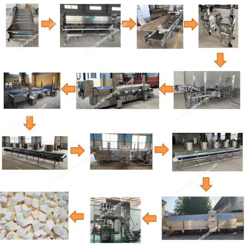 Frozen Freezing Freezer Diced Chopped Potato Processing Machine