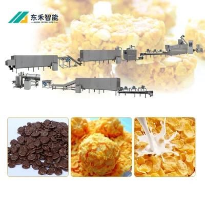 Double Screw Food Extruder Corn Flake Making Machine Breakfast Cereal Production Line