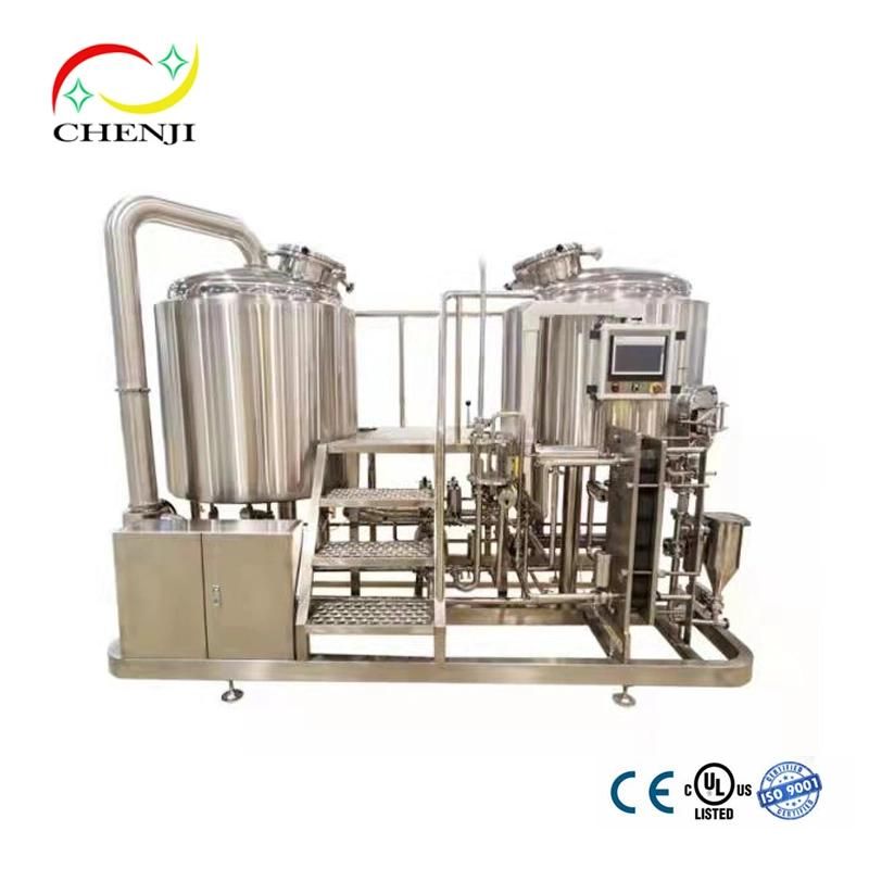 SUS 304 / 316 Beer Brewery Plant with Customize Service