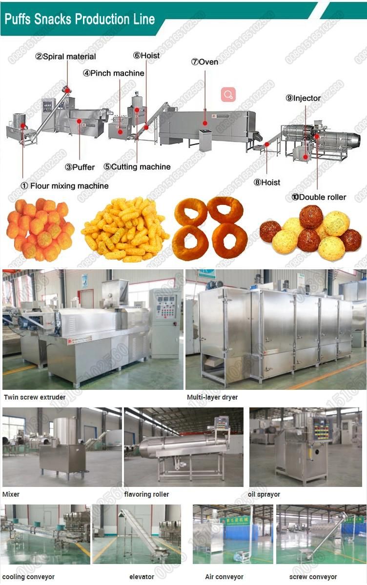 Automatic Corn Puff Snack Food Extruder Making Machine