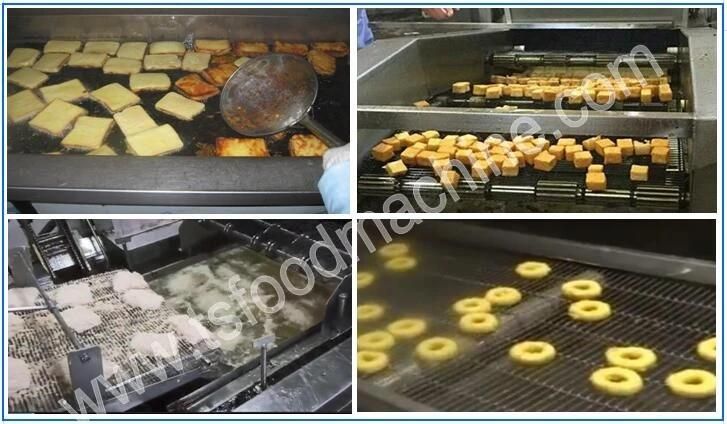 Conveyor Deep Fryer Continous Belt Conveyor Tofu Frying Machine