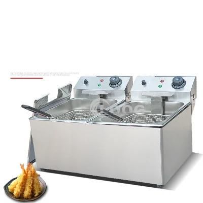 Fast Food Restaurant Electric Double Tank French Fires Deep Fryer Frying Donu Churros ...