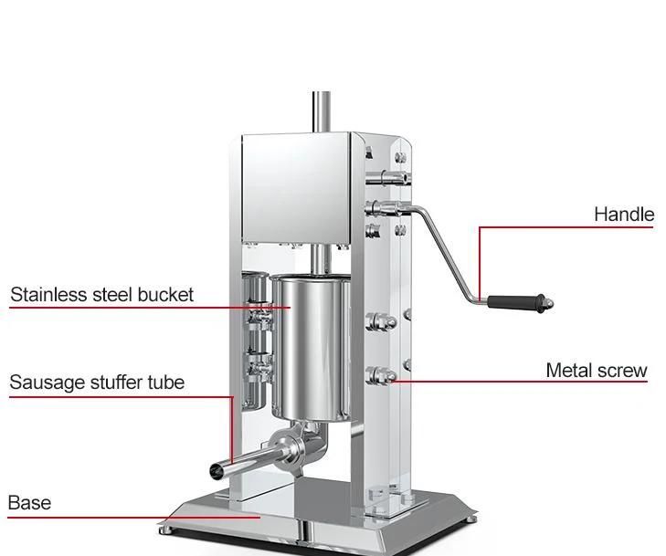 Stainless Steel Two Speed Manual/Electrical Sausage Making Machine Sausage Stuffer for Home & Commerical Use with 4 Filling Tubes