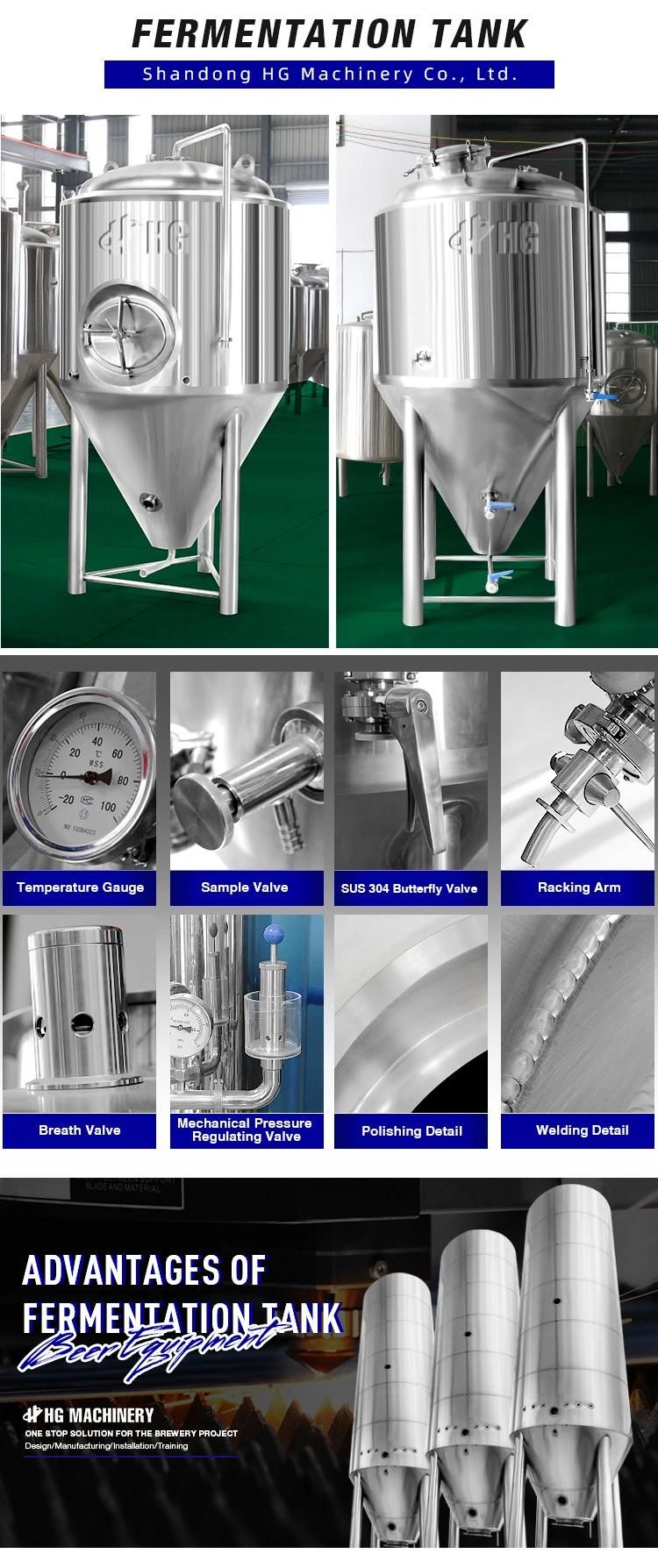 Stainless Steel 1000L 2000L Dimple Jacket Wine Beer Fermenter Bright Tank Brewery Beer Fermentation Tank