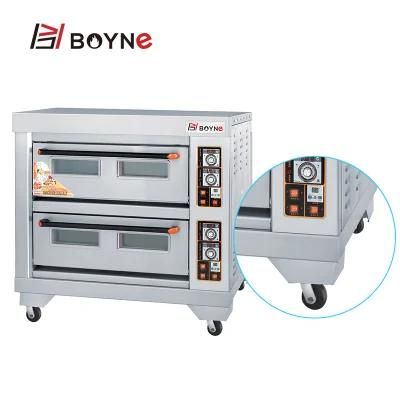 Hotel Baking Equipment Two Deck Four Trays Electric Oven