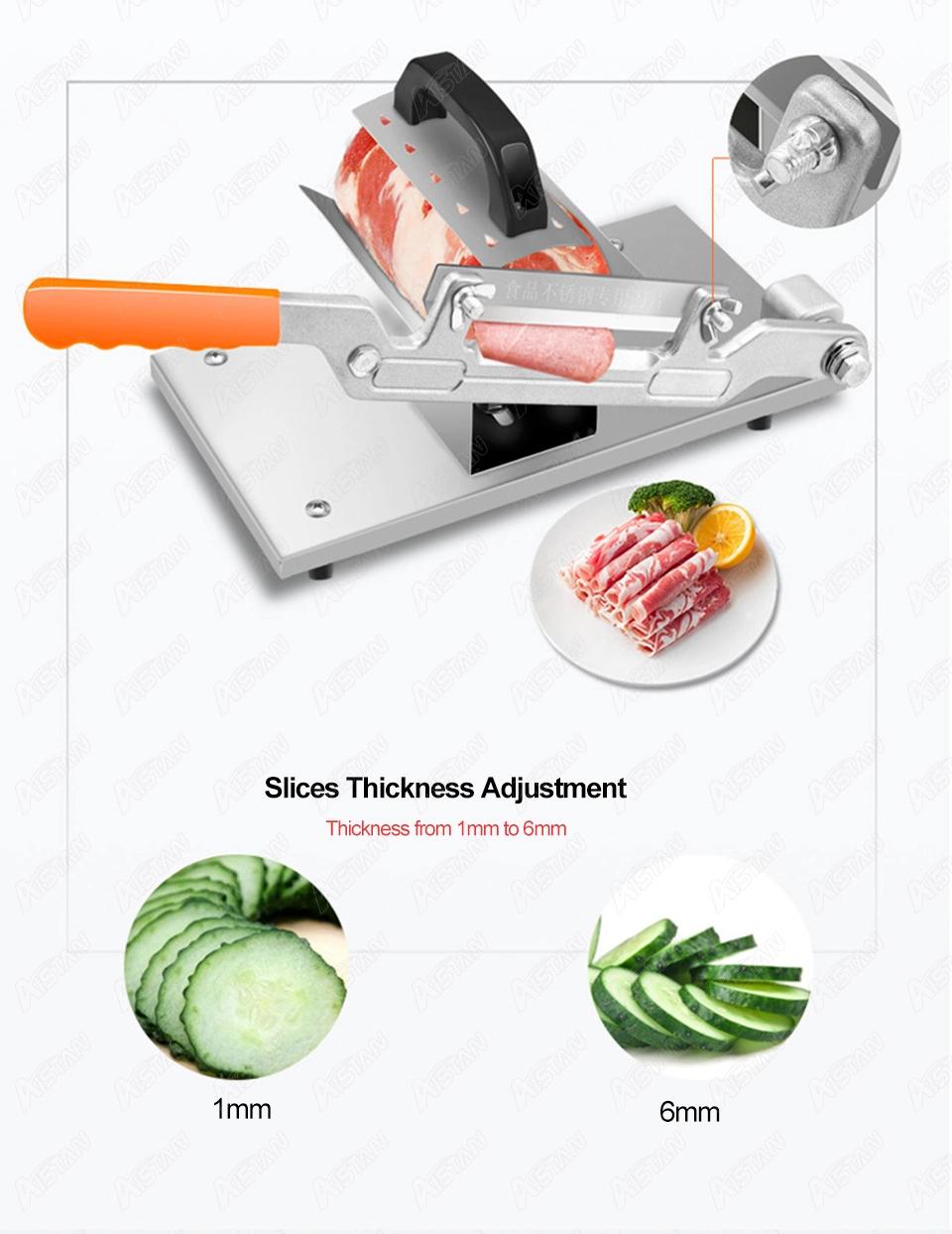 Hrs6 Manual Handheld Frozened Meat Mutton Ham Vegetable Slicer Cutter Machine Stainless Steel Mini Counter Top