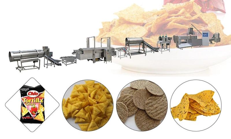 200kg/H Stainless Steel Tortilla Corn Chips Extruder Corn Chips Snack Food Machine Doritos Snacks Machine