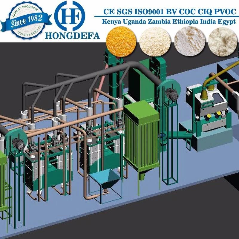 Hongdefa Popular 20t Per 24h Maize Corn Flour Milling Machine