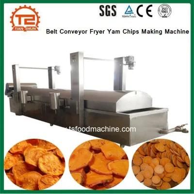 Food equipment Belt Conveyor Fryer Yam Chips Making Machine