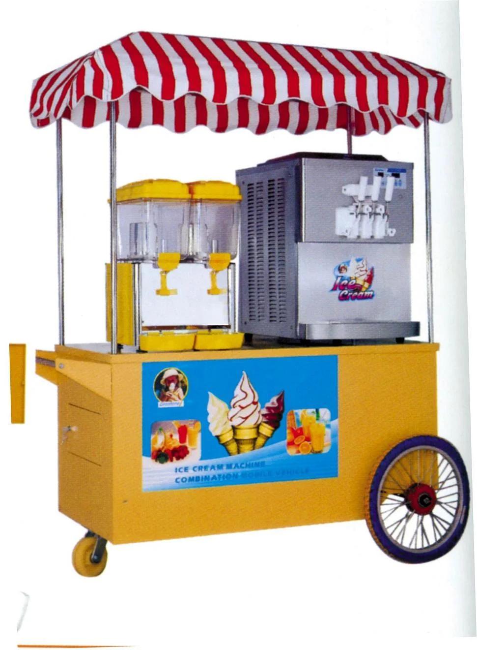 Ice Cream Machine Slush Machine with Handcart Trolly