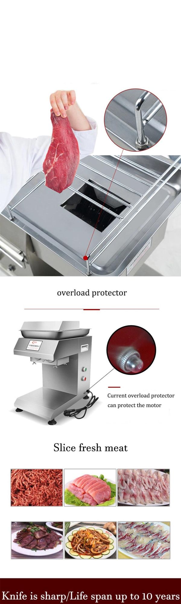 Meat Slicer Stripping Slicing Machine Fresh Meat Cube Dicer Cutter Meat Cutting Machine