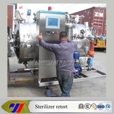 PLC Control Water Spray Retort Sterilizer for Glass Bottle