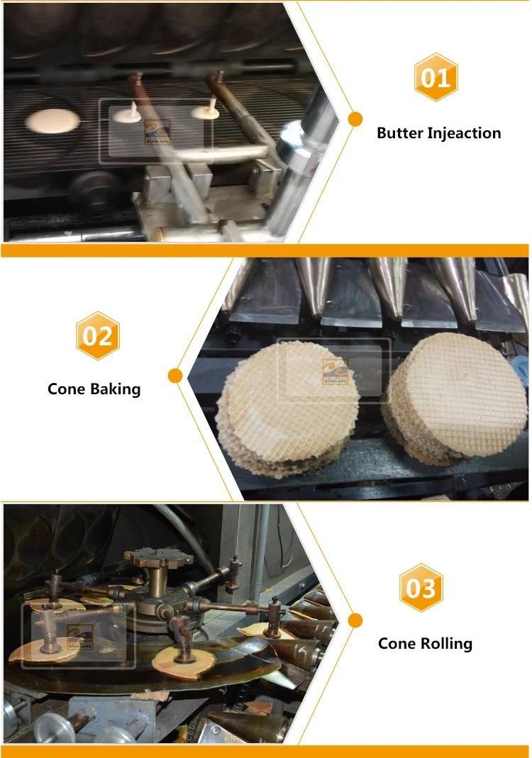 Manufacturer Customized of Flat-Bottomed Ice Cream Wafer Cone Making Machine