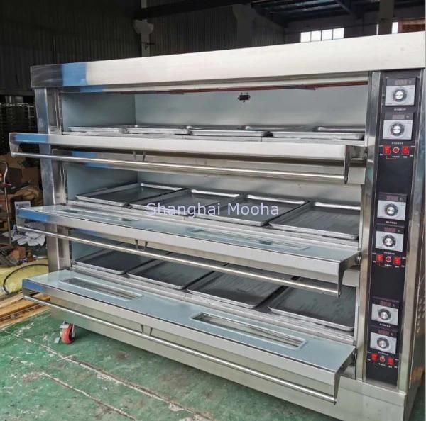 Commercial Medium Bakery Electric 3 Decks 12 Trays Bread Baking Oven Pizza Baking Decks Oven