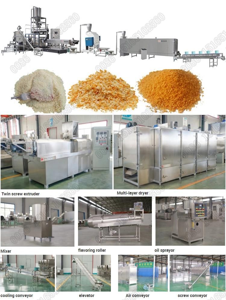 500kg/H Twin Screw Extruder Bread Crumbs Extrusion Machine