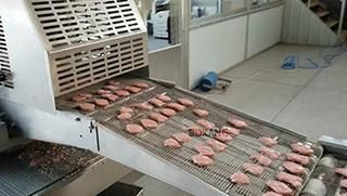 Fried Chicken Nuggets Made From Making Machine Assembly Line