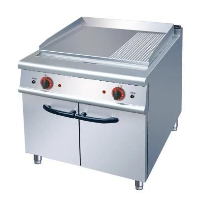 Commercial Electric Griddle with Cabinet (2/3 Flat &amp; 1/3 Grooved) 700mm