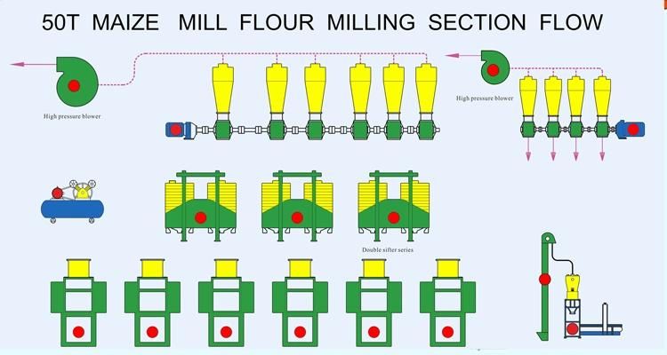 50t/24h Maize Grinding Machine with European Standard