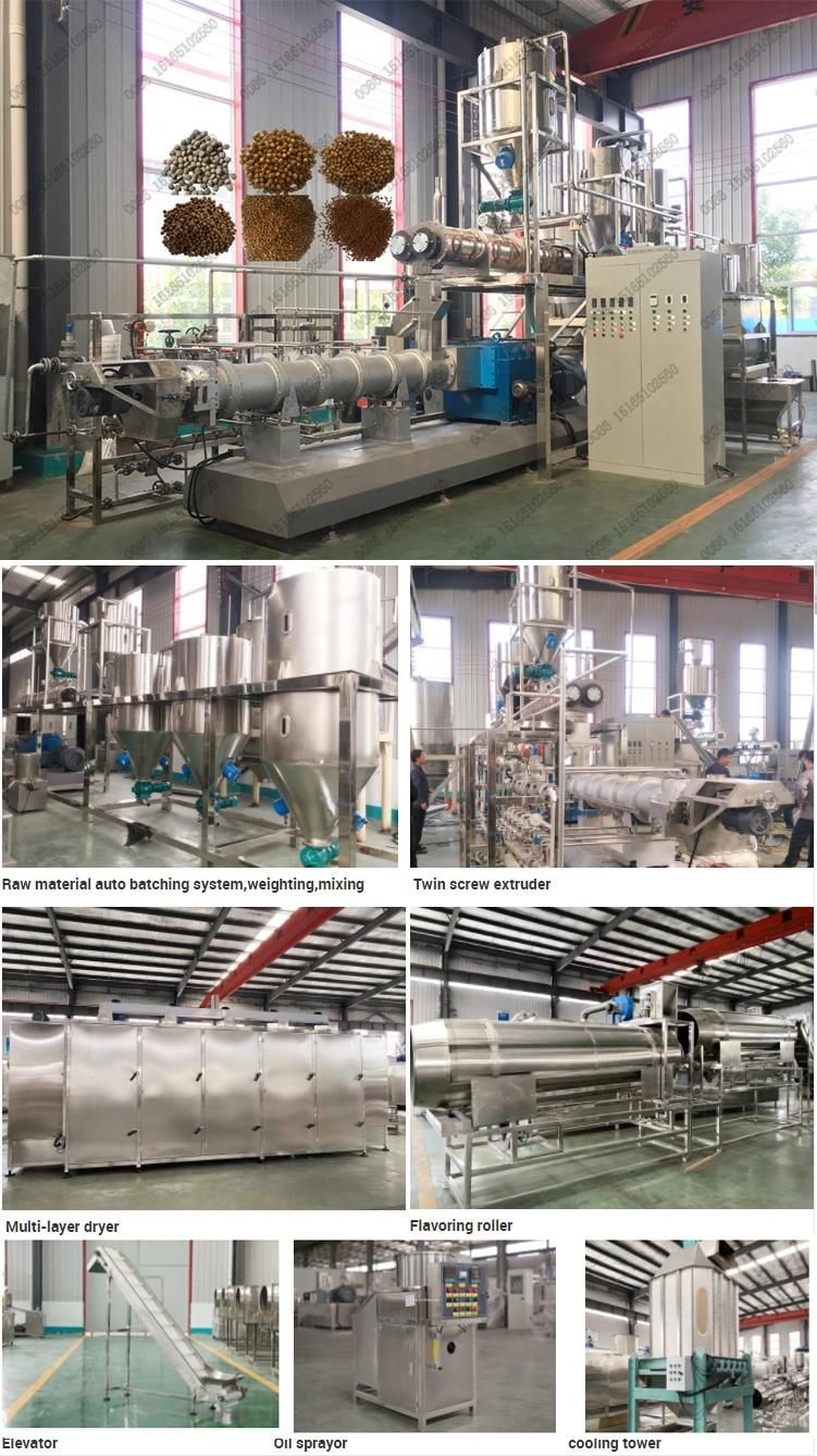 1tph Floating Fish Feed Extruder Animal Feed Pellet Machine Corn Extruding Production Line