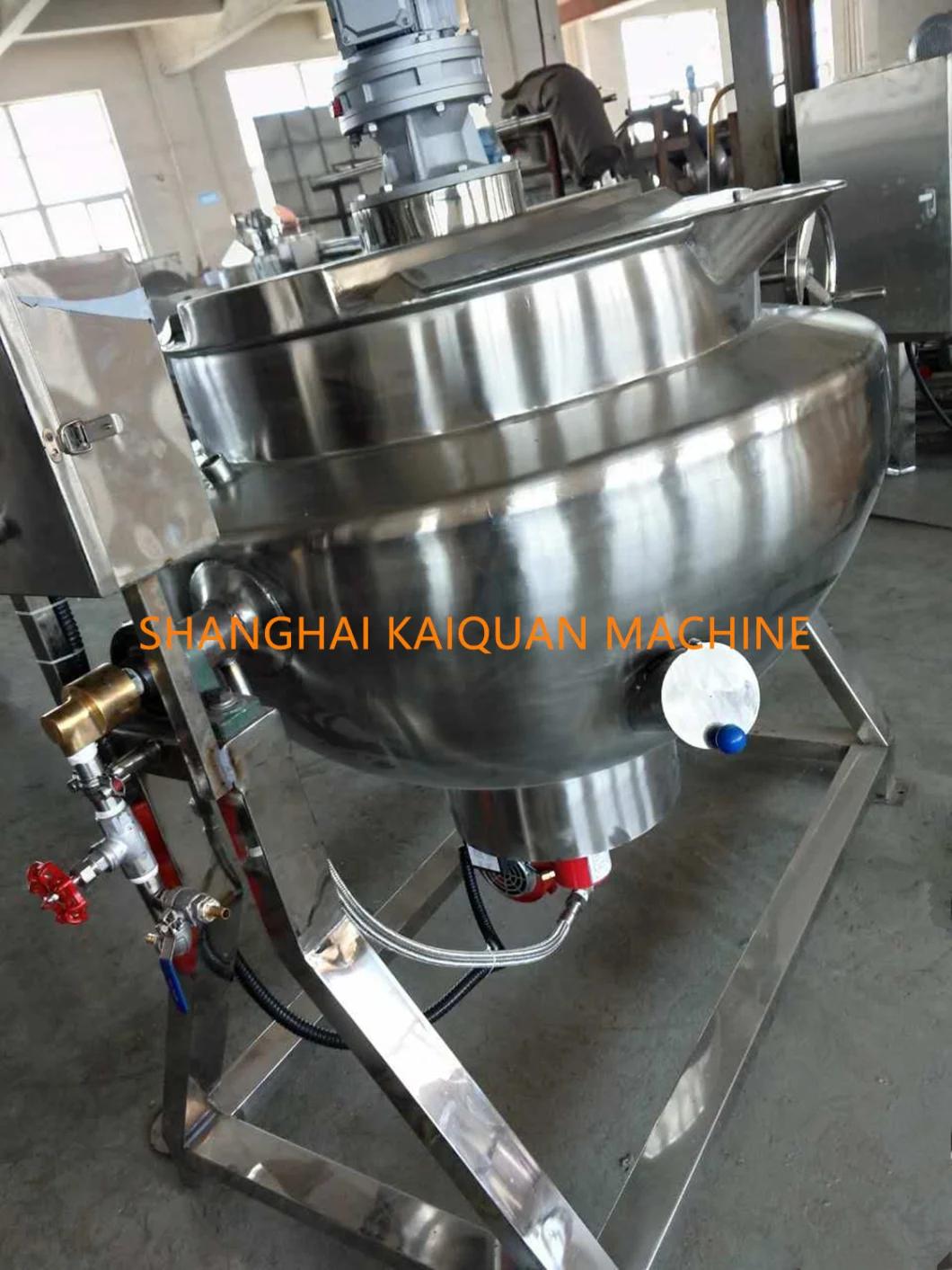 500 Liter Double Layer Jacket Electric Steam Heating Cooking Kettle for Chilli Sauce Paste Juice