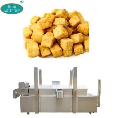 Automatic Belt Gas Frying Machine Continuous Fish Tofu Frying Machine