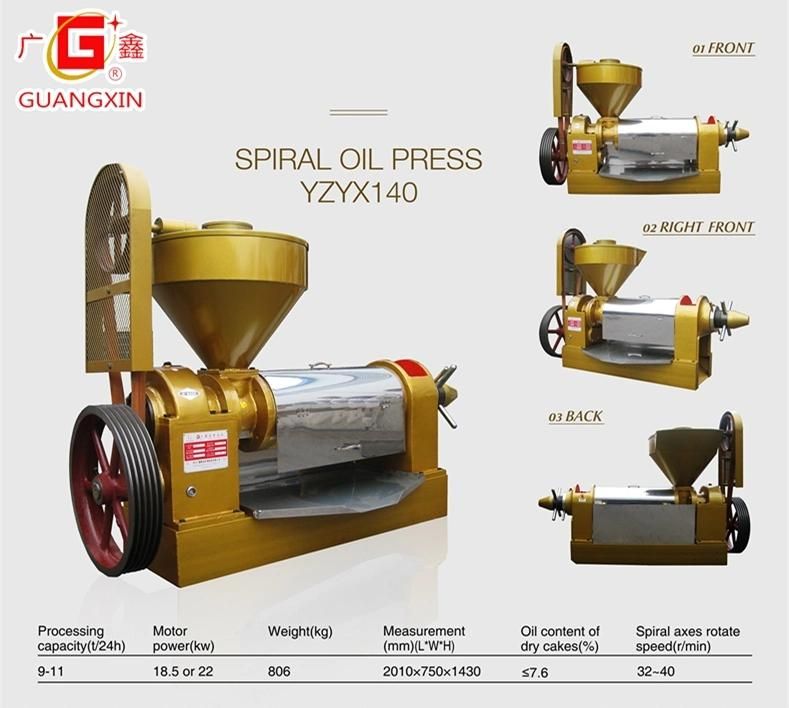 Fourth Grade Press Sunflower Flax Seed Oil Extract Pressing 10ton