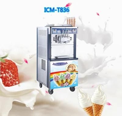 Floor Stand Double Cooling System Frozen Soft Ice Cream Machine