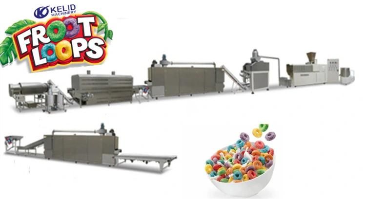 Automatic Corn Flakes Froot Loops Breakfast Cereals Production Line