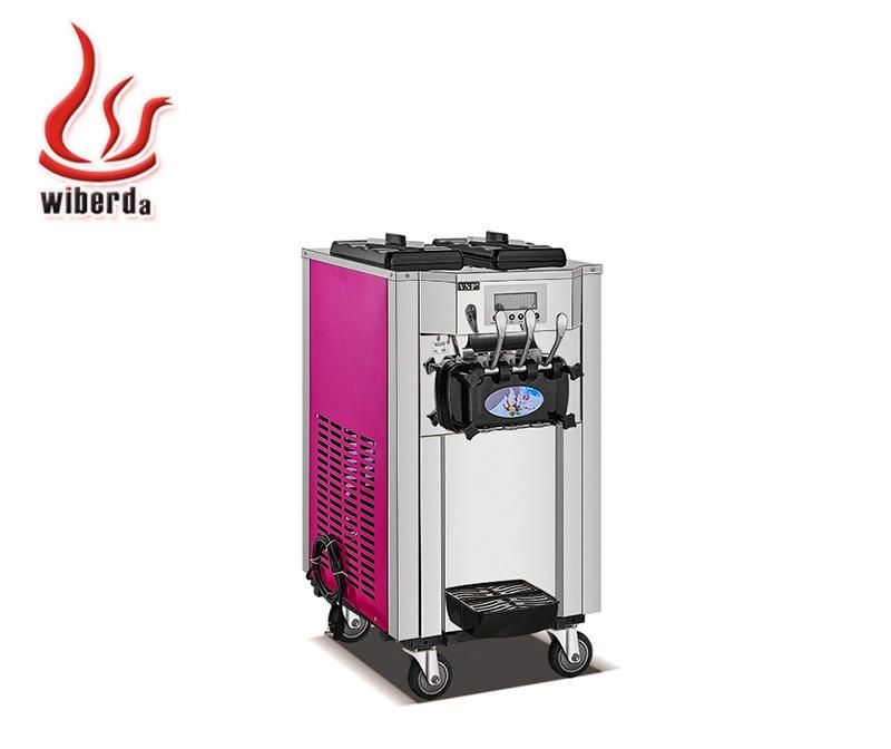 Wholesale Spraying Pink Color 3 Flavors Soft Ice Cream Dispenser Machine with CE