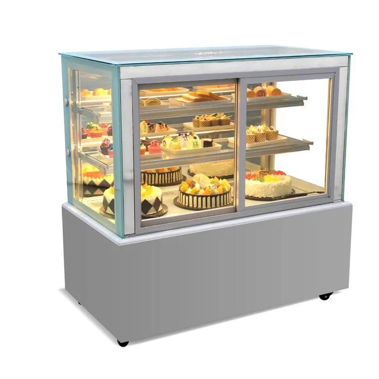 Commercial Kitchen Stainless Steel CD1200b Cake Display Refrigerator Showcase Glass Dessert Cabinet for Bakery