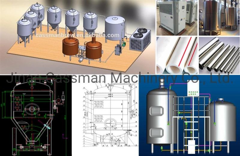 Cassman 1000L Steam Heating Manufacture SUS304 Beer Brewery Tank for Restaurant