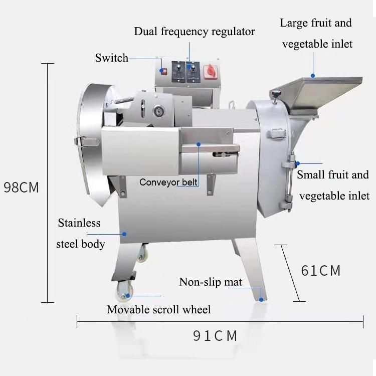 Automatic High Speed Double Head Vegetable Cutter Slicer Fruit Potato Carrot Cabbage Garlic Parsley Vegetable Cutting Machine