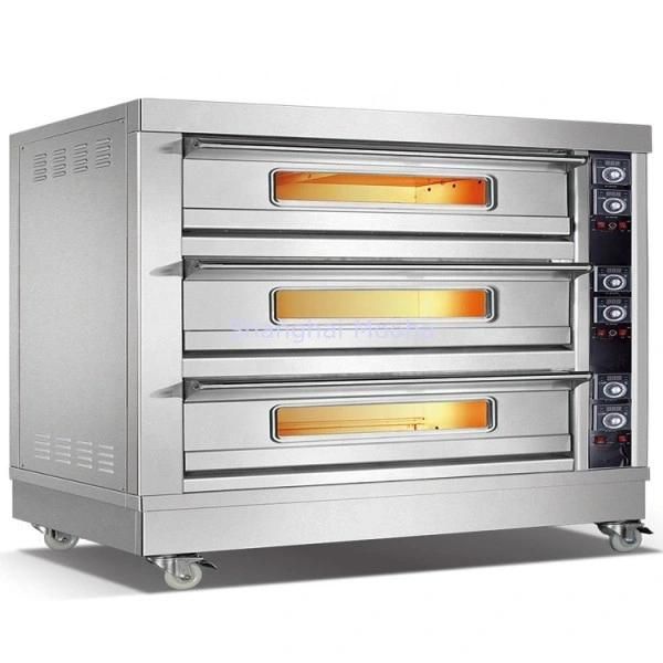 Commercial Medium Bakery Electric 3 Decks 12 Trays Bread Baking Oven Pizza Baking Decks Oven