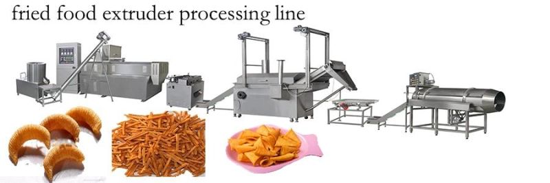 Automatic Fried Snacks Foods Processing Line Extruder Making Manufacturer