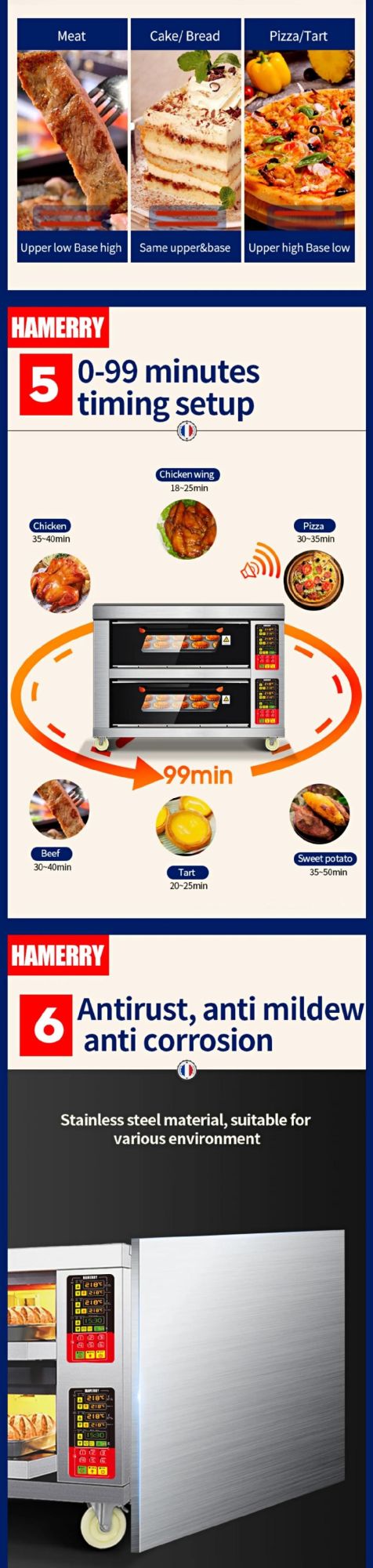 Digital Control Panel Baking Oven Pizza and Bread Maker Electric Range