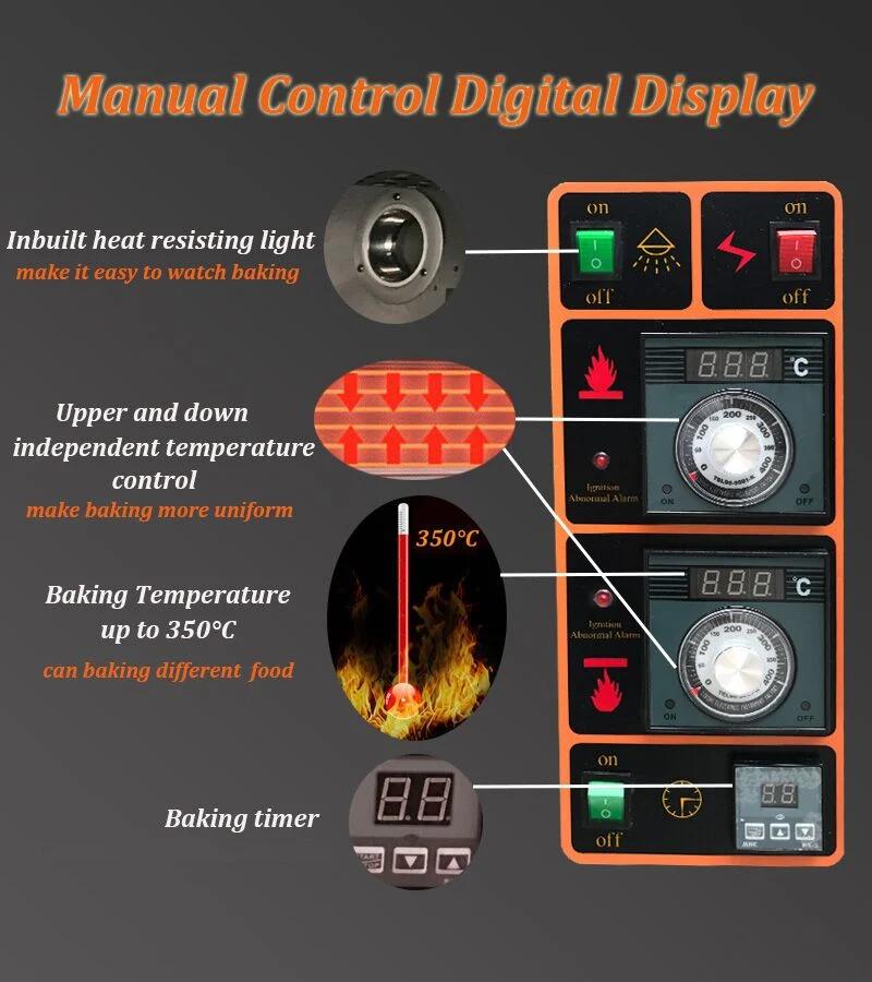 Factory Wholesale 1 Deck 2 Tray Ss Gas Deck Oven with Timer