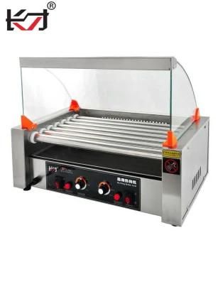 HD-7L 30 Rollers Hot Dog Sausage Grill Machine with Glass Cover