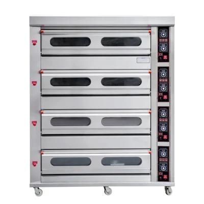 Baking Equipment 4 Deck 16 Trays Gas Pizza Oven for Commericial