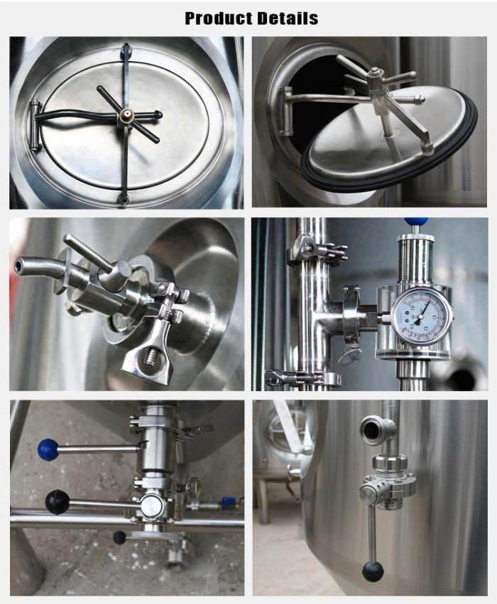 3000L Stainless Steel Beer Fermenter Conical Cooling Tank Fermentation