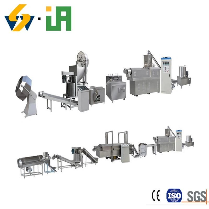 Twin Screw Extruder Fried Corn Doritos Chips Snack Production Line