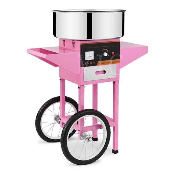 Two wheels hand push cotton candy machine