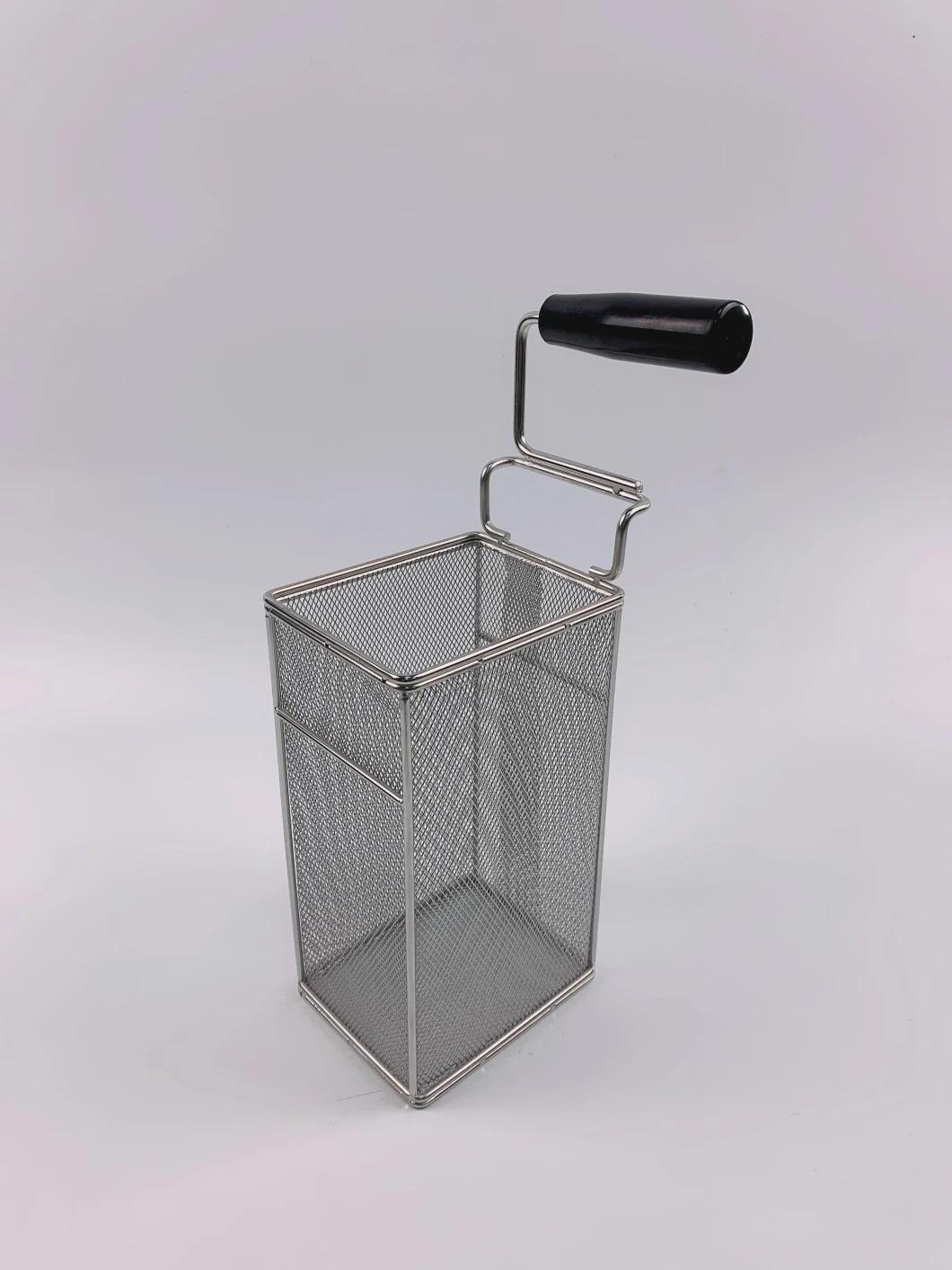 Stainless Steel Deep Frying Basket with Handle for Kitchen Equipment