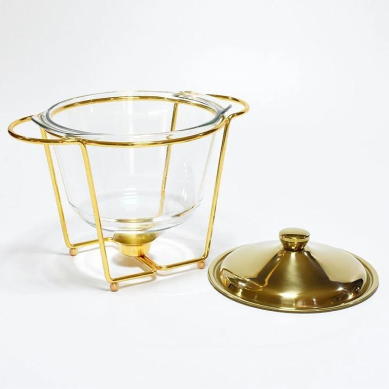 4L Clamshell Catering Buffet Stove Serving S/S with Glass Window 9 Qt. Full-Size Gold PARA.