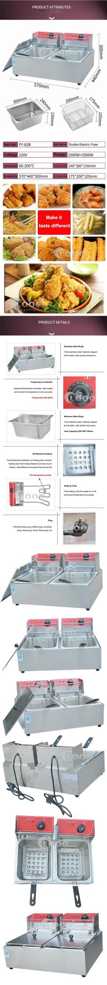 Commercial Double Tank Stainless Steel High Tempering Potato Chips Deep Frying Chicken Fish Oil Fryer Machine