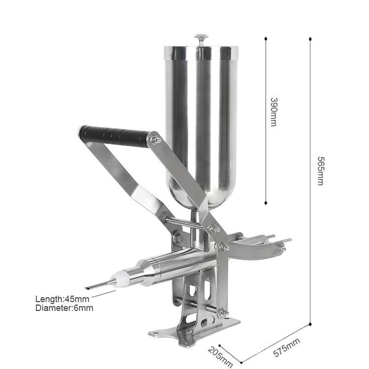 Bakery Equipment Stainless Steel Manual Churros Filler Kitchen Vertical Cake Cream Filling Machine