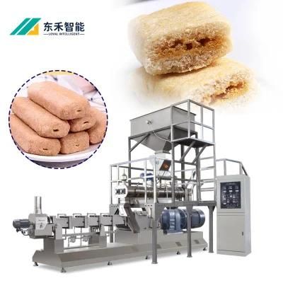 Fully Automatic Slanty Snack Bar Twin Screw Puffed Corn Chips Puff Filling Snack Food ...